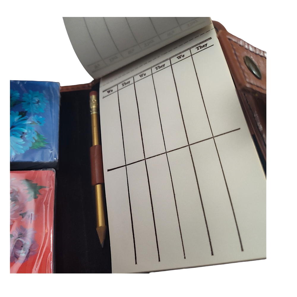 Leather Playing Card Case With Notepad - Brand Safari - Picture 4 of 8